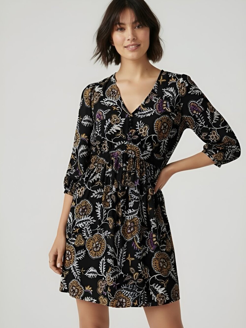 NWT ba&sh Volver Black Paisley Mini Dress S bash